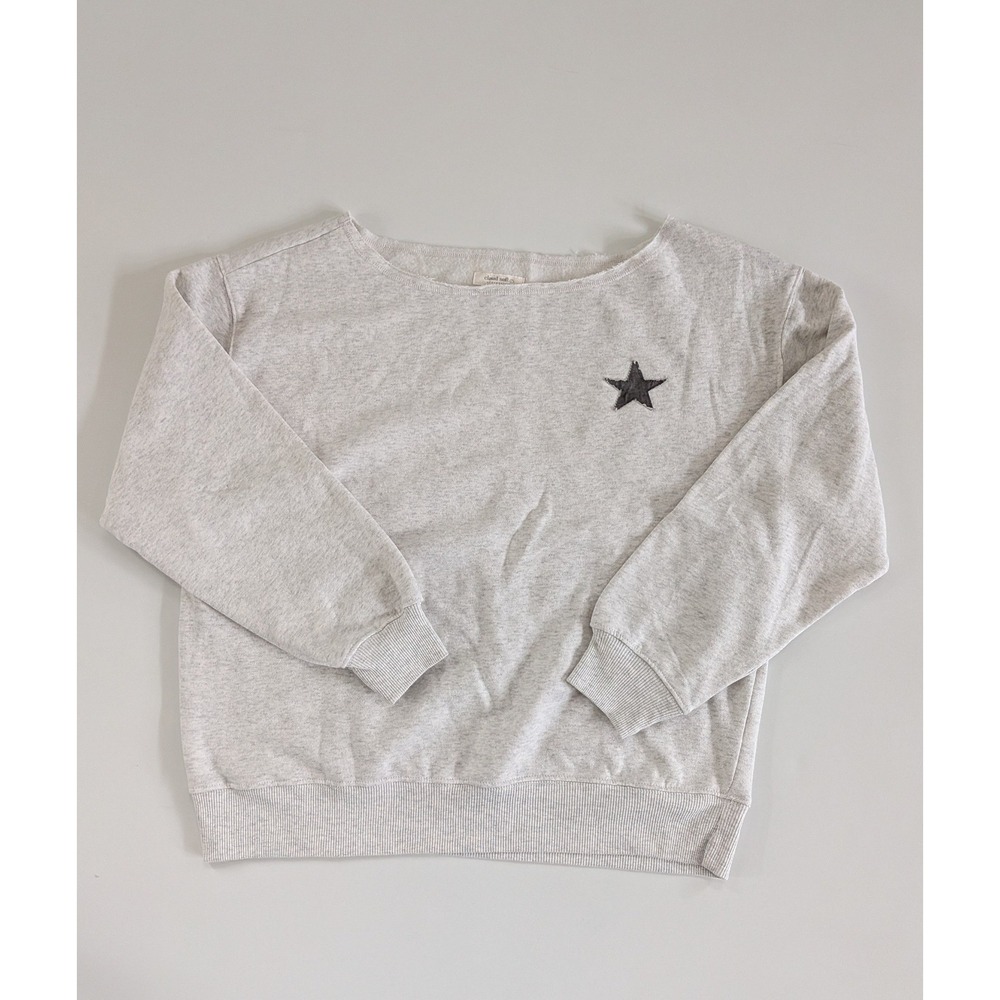 Aeropostale Cloud Soft Gray Star Camo Patch Sweatshirt Small
